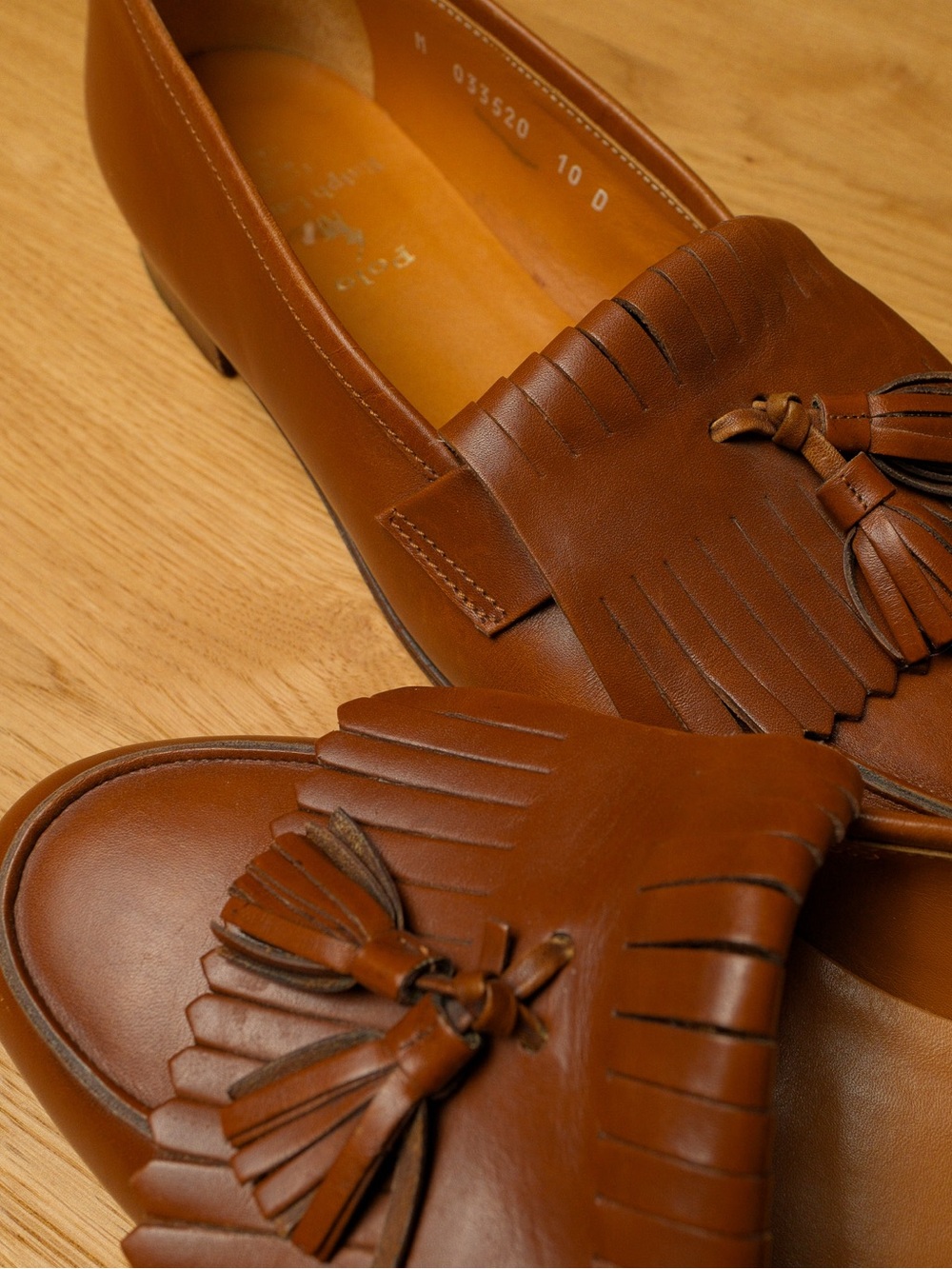 Vintage Polo Ralph Lauren Made in Italy Leather Kiltie Tassel Loafers - Picture 9 of 11